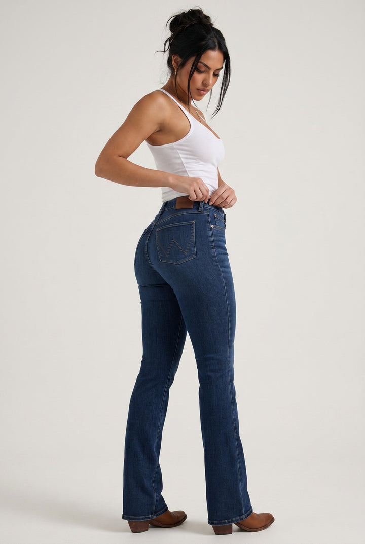 Wrangler High-Rise Slim Bootcut Jeans – Medium Wash