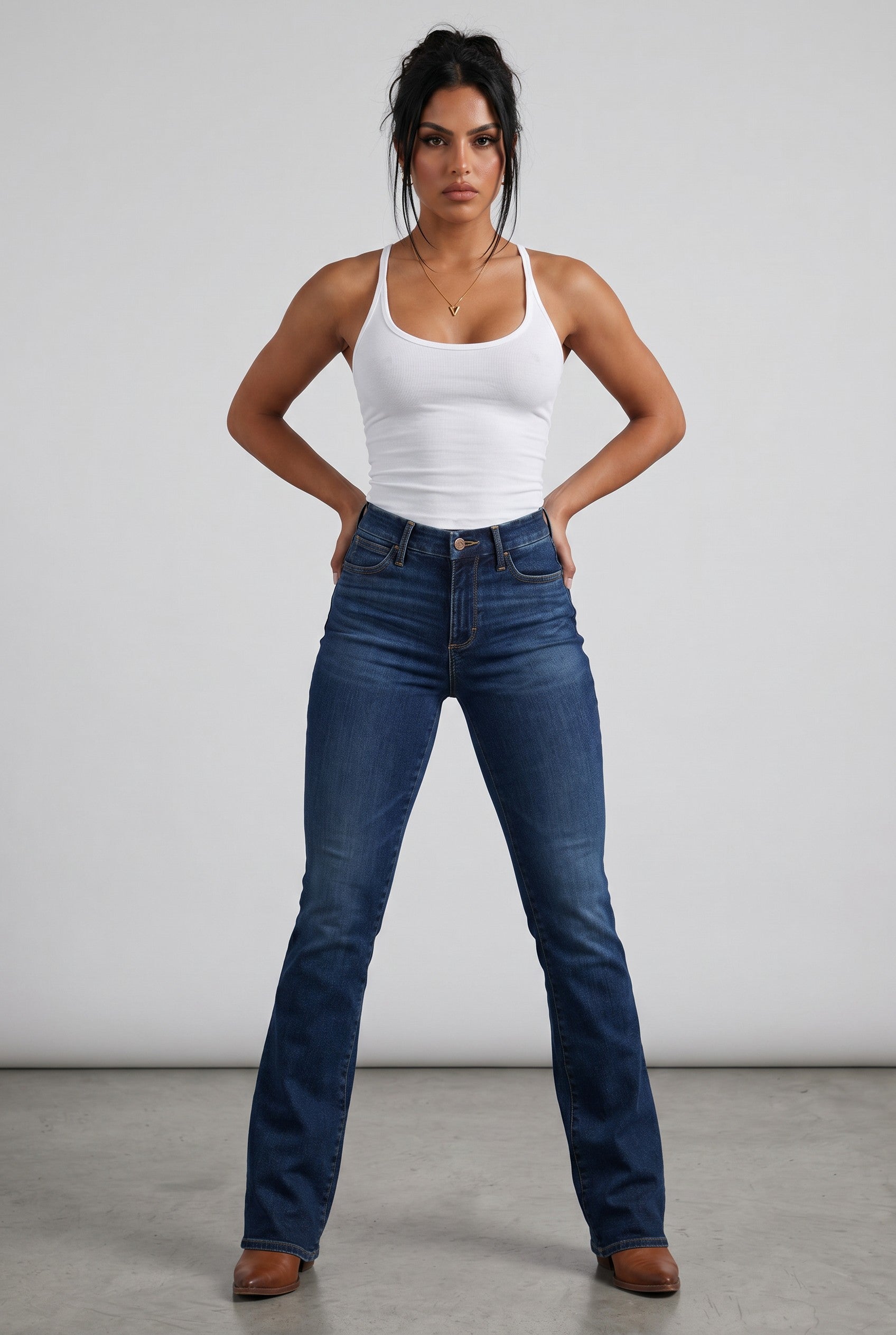 Wrangler High-Rise Slim Bootcut Jeans – Medium Wash