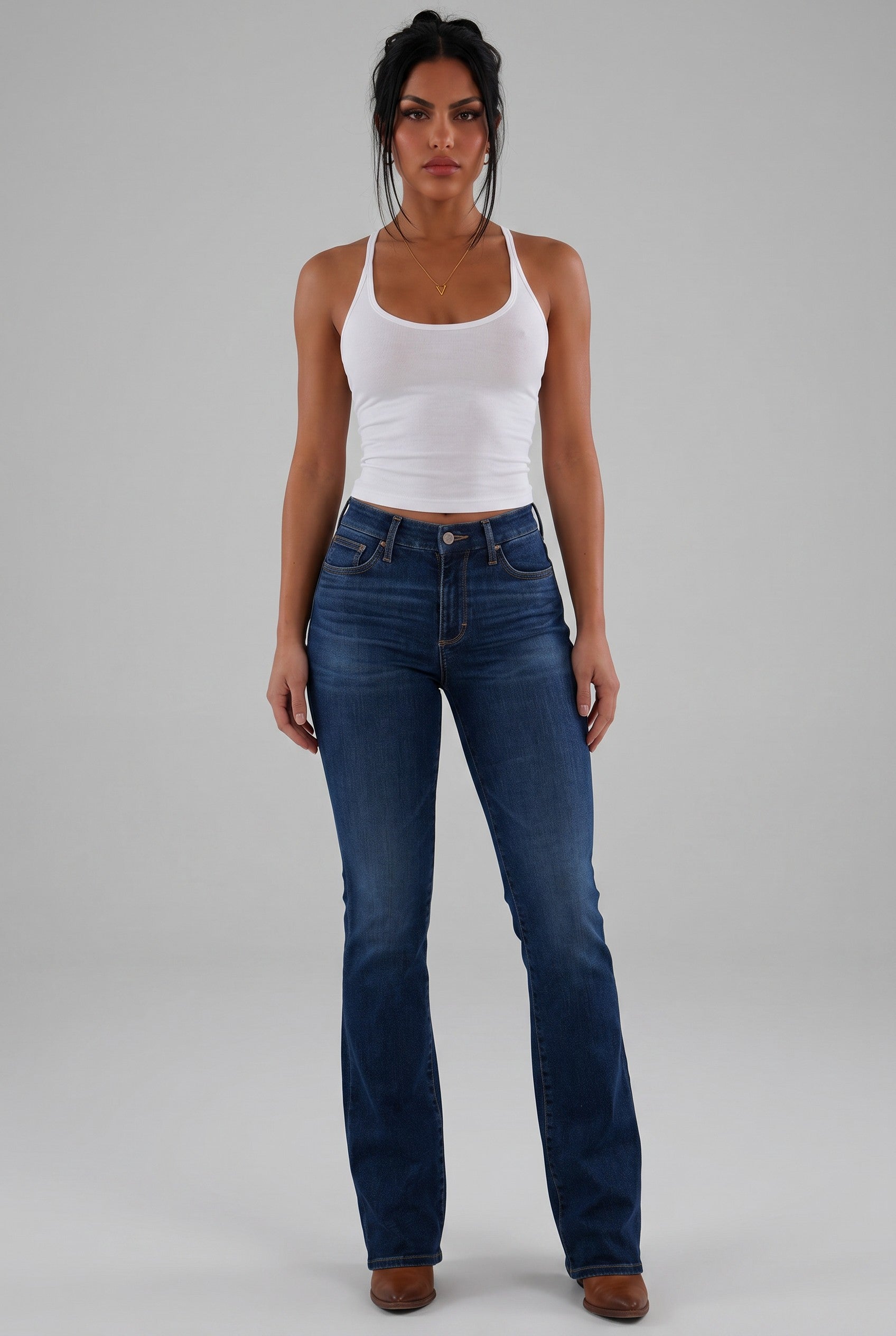 Wrangler High-Rise Slim Bootcut Jeans – Medium Wash