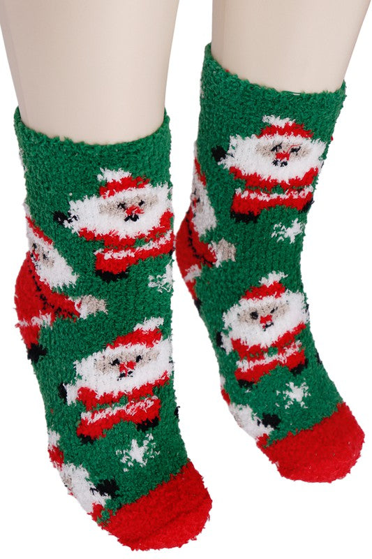 Christmas Fuzzy Mid-Crew Lounge Socks
