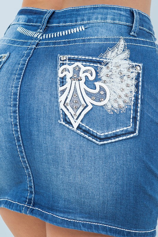 Embellished Skirt With Rhinestones