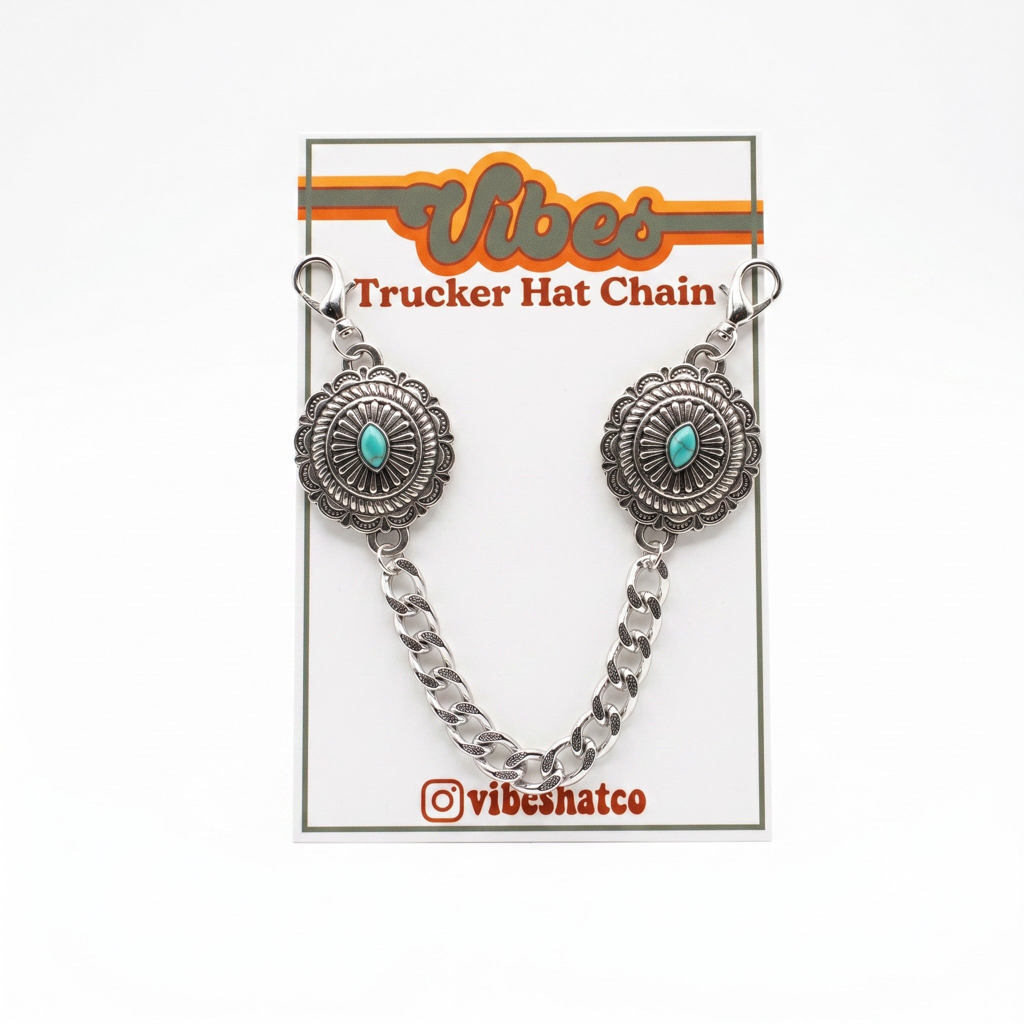 Western Concho Turquoise Trucker Hat Chain