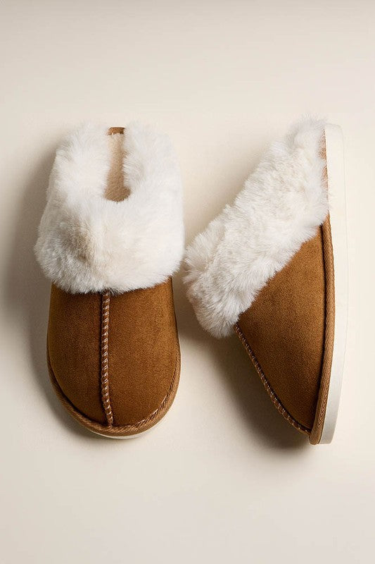 Faux Fur Suede Fuzzy Sherpa Slippers