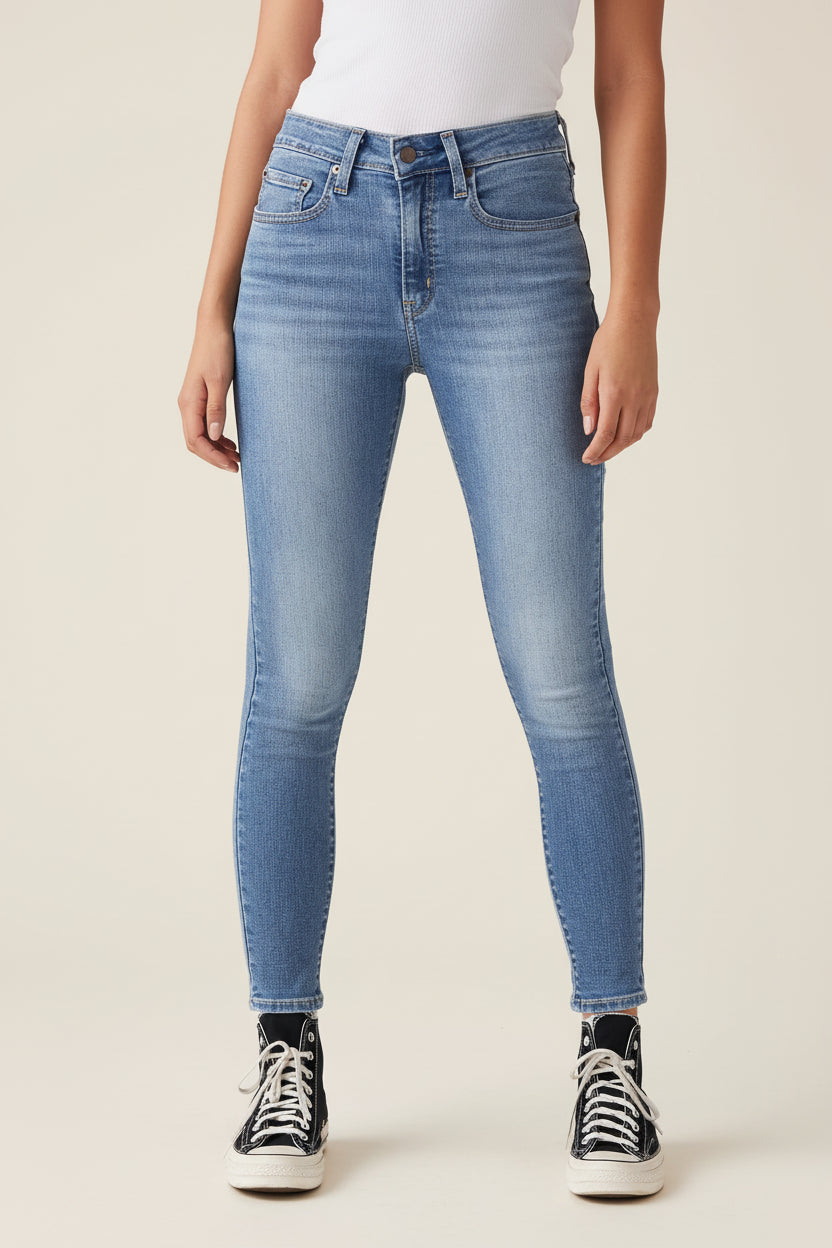 Levi’s 711 Skinny Mid Rise Jeans – Classic Indigo Blue Wash