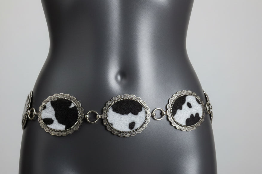 Cowhide Concho Belt