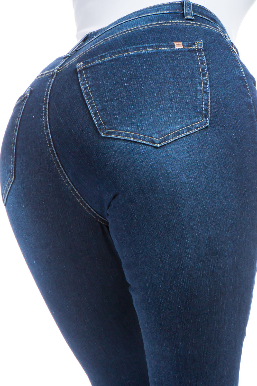 Dark Wash Distressed High-Rise Skinny Jeans