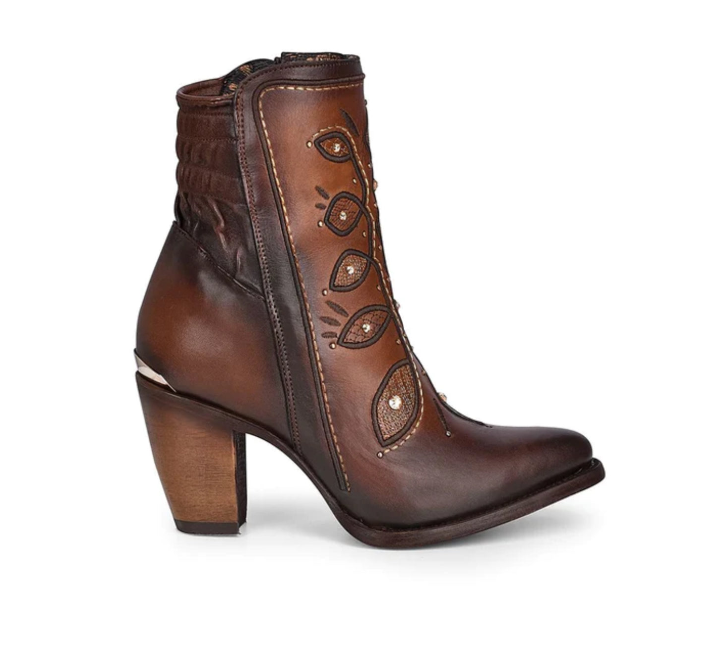 CUADRA MAPLE EMBROIDERY & CRYSTALS ROUND TOE