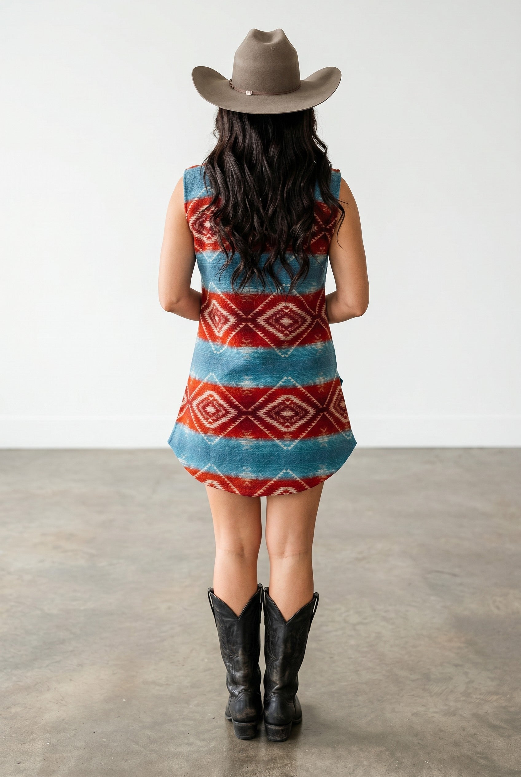 Desert Mesa Aztec Sleeveless Shacket Dress