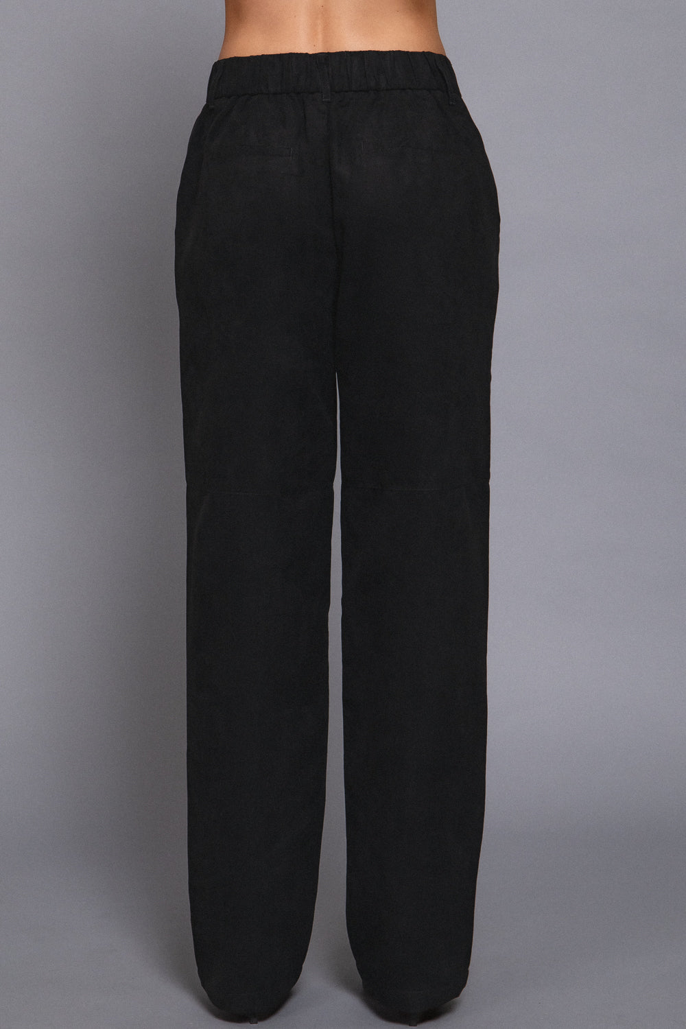 Faux Suede Straight-Leg Woven Pants for Women