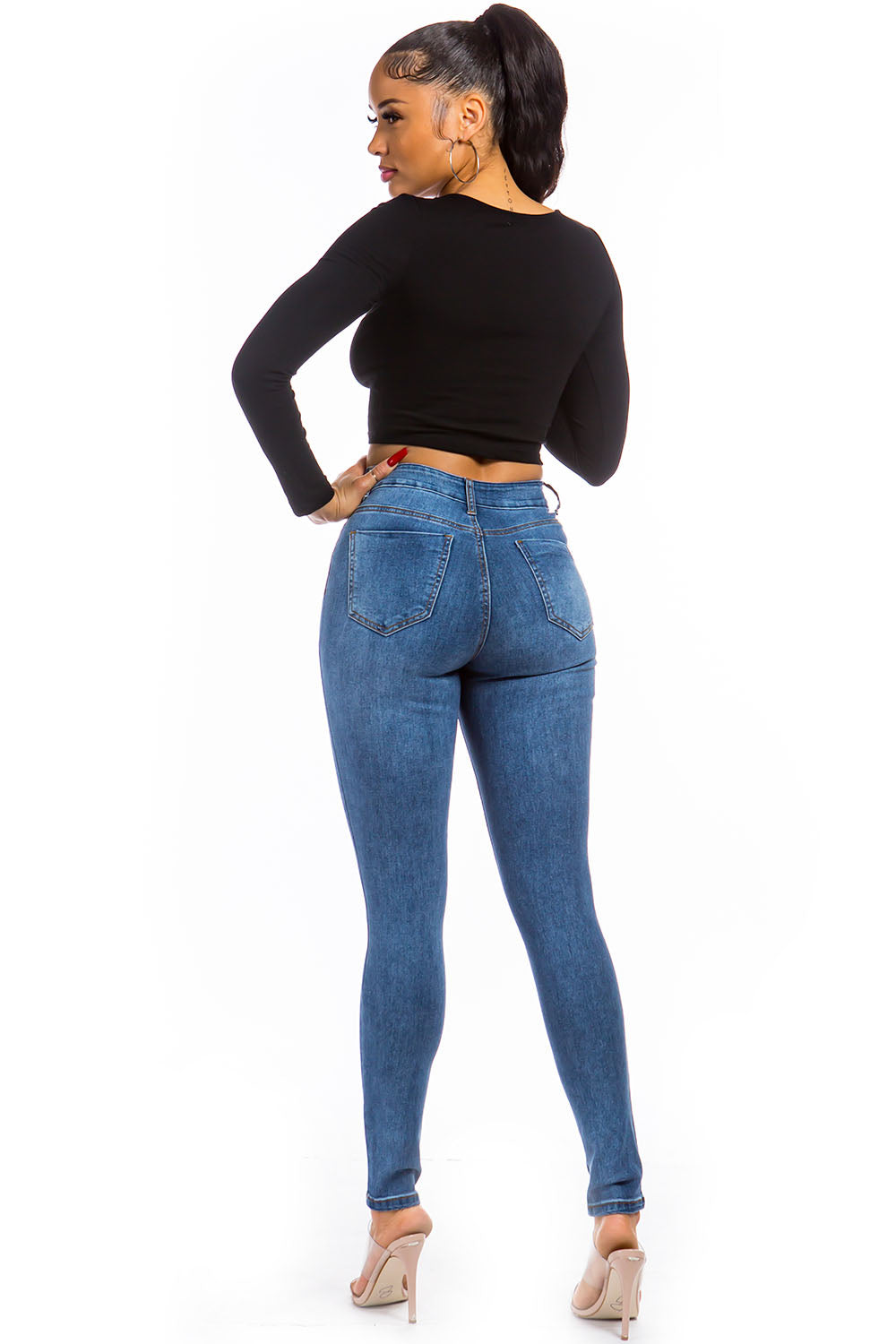 Vintage Distressed High-Rise Skinny Jeans