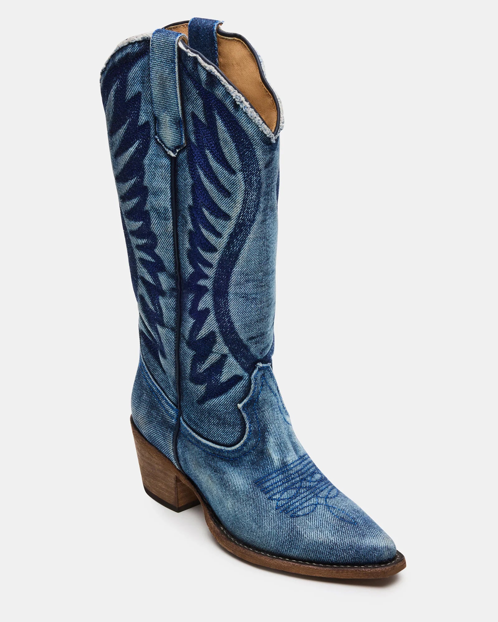 Albany Denim Fabric Western Boots – Steve Madden