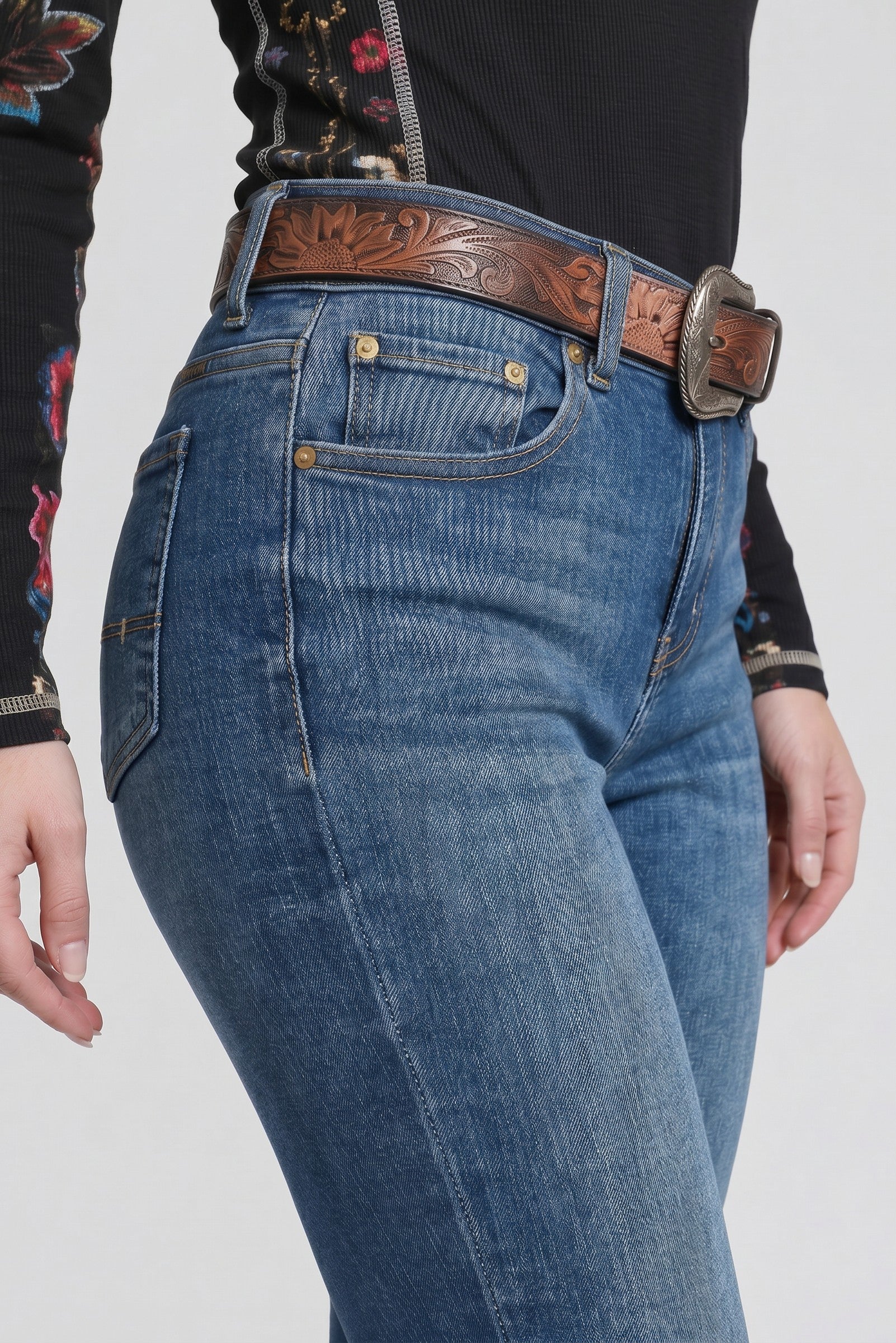 Western Blue Premium Flare Bootcut Jeans – Medium Wash