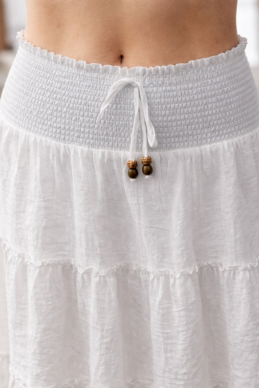 Convertible Smocked Tiered Maxi Skirt