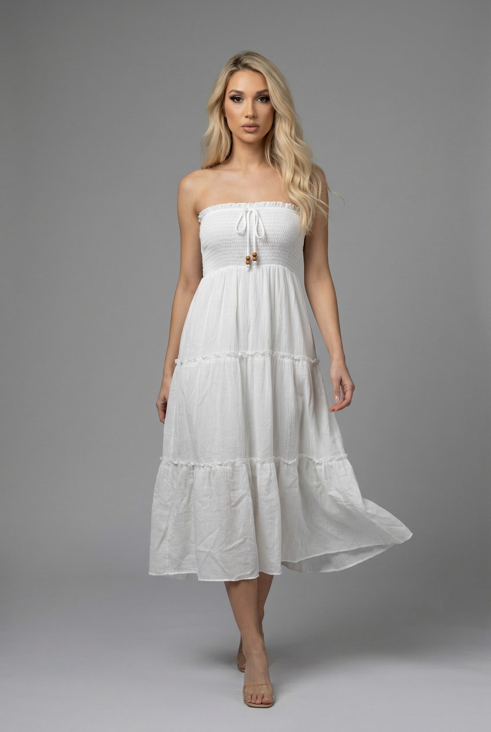 Convertible Smocked Tiered Maxi Skirt