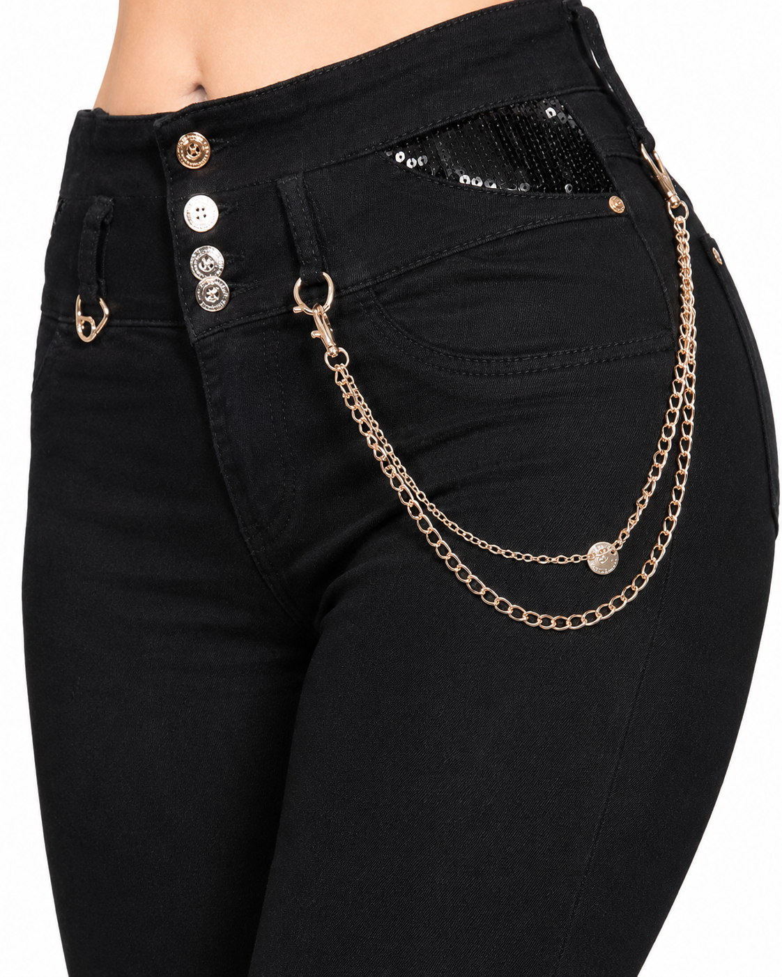 Sexy Couture High-Waist Push-Up Skinny Jeans – Black