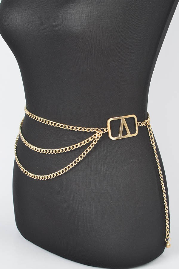 Layered Plus Size Metal Chain Belt product view 2