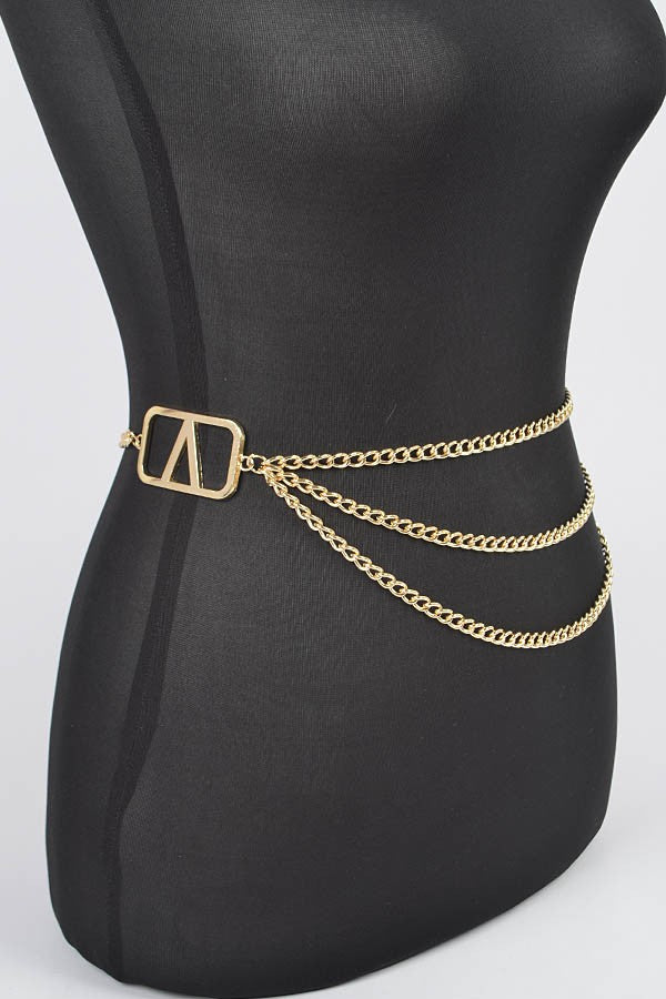 Layered Plus Size Metal Chain Belt product view 4