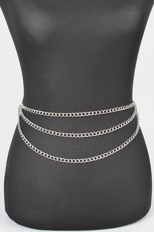 Layered Plus Size Metal Chain Belt product view 8