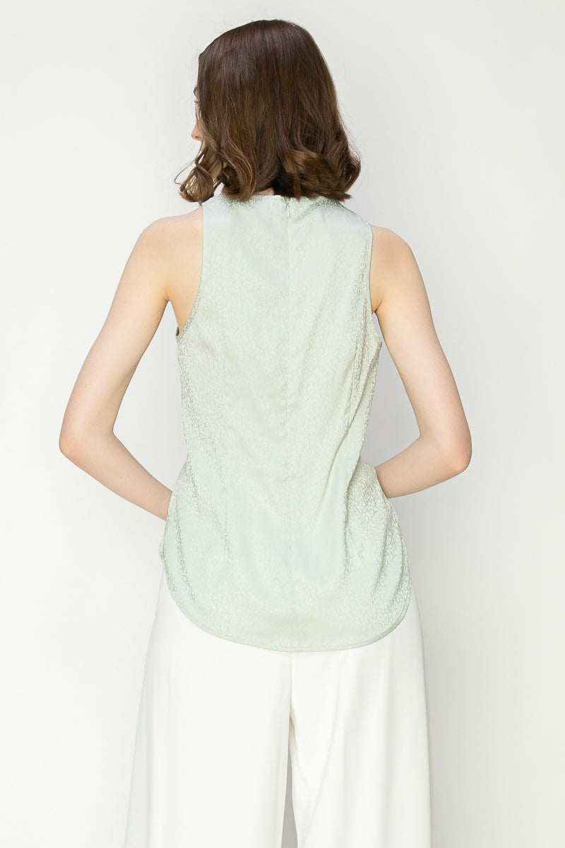 Leopard Print Twist front Sleeveless Blouse Top - Vella Moda