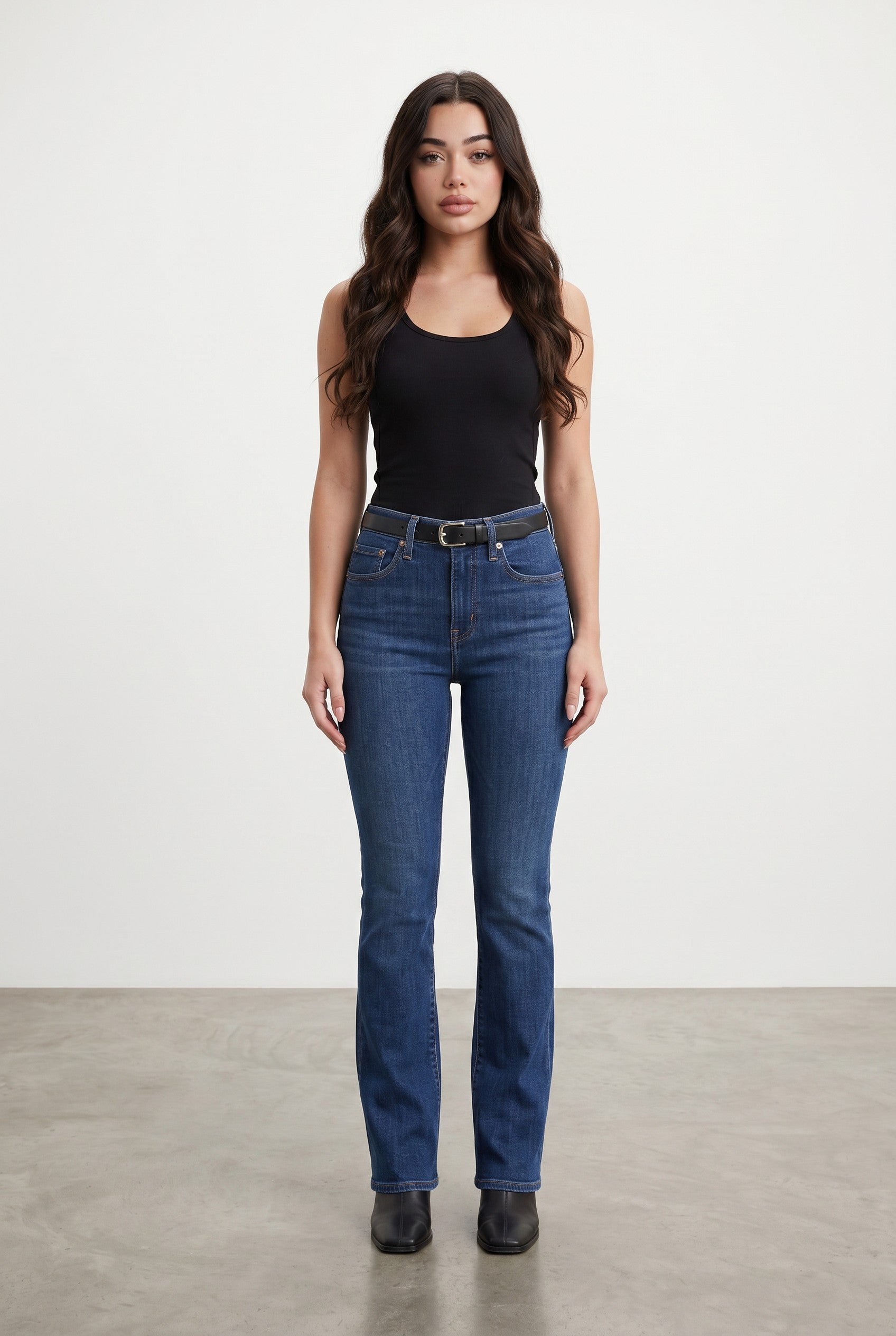 Levi's 725 High-Rise Bootcut Jeans – Lapis Dark Horse (Dark Wash)