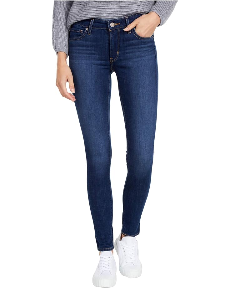 Levi's 711 Skinny Mid Rise Jeans - Dark Wash - Vella Moda