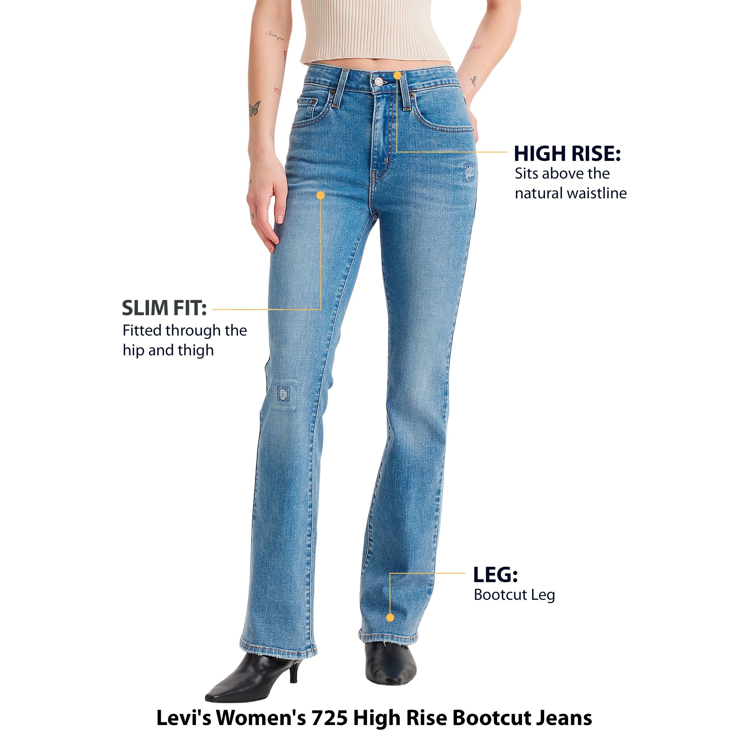 Levi’s 725 High-Rise Bootcut Jeans in Total Freedom medium wash – product view 3