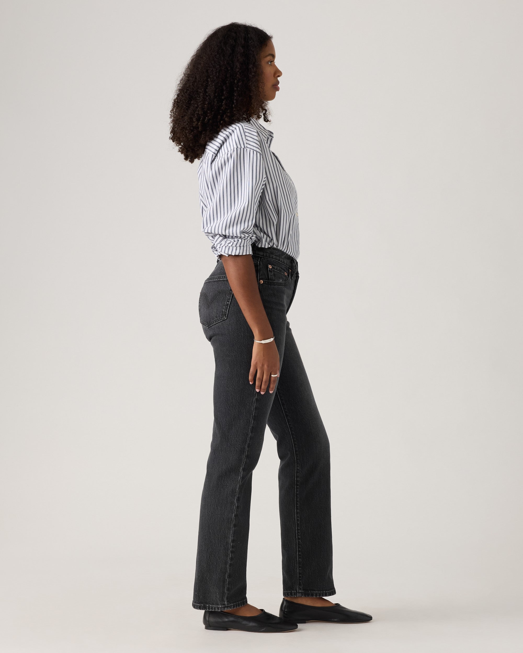 Levi's 501 Curve women's jeans in Memories Of You black, side view
