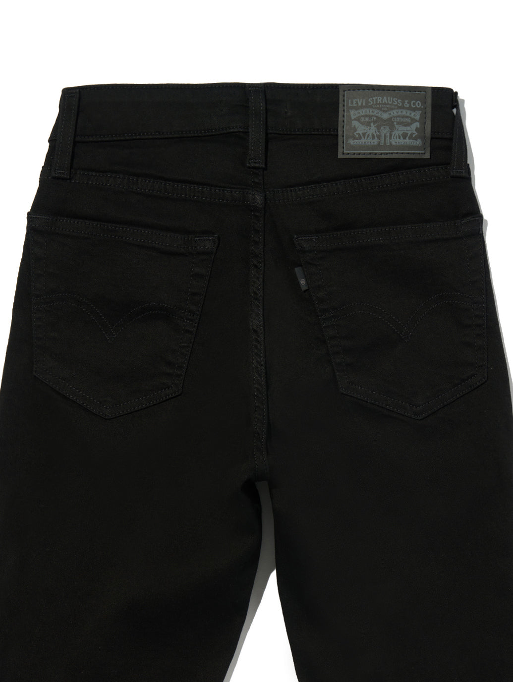Levi's 726 Soft Black jeans angled back product view.