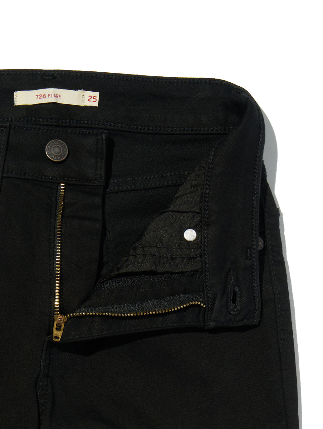 Levi's 726 Soft Black jeans angled front product view.
