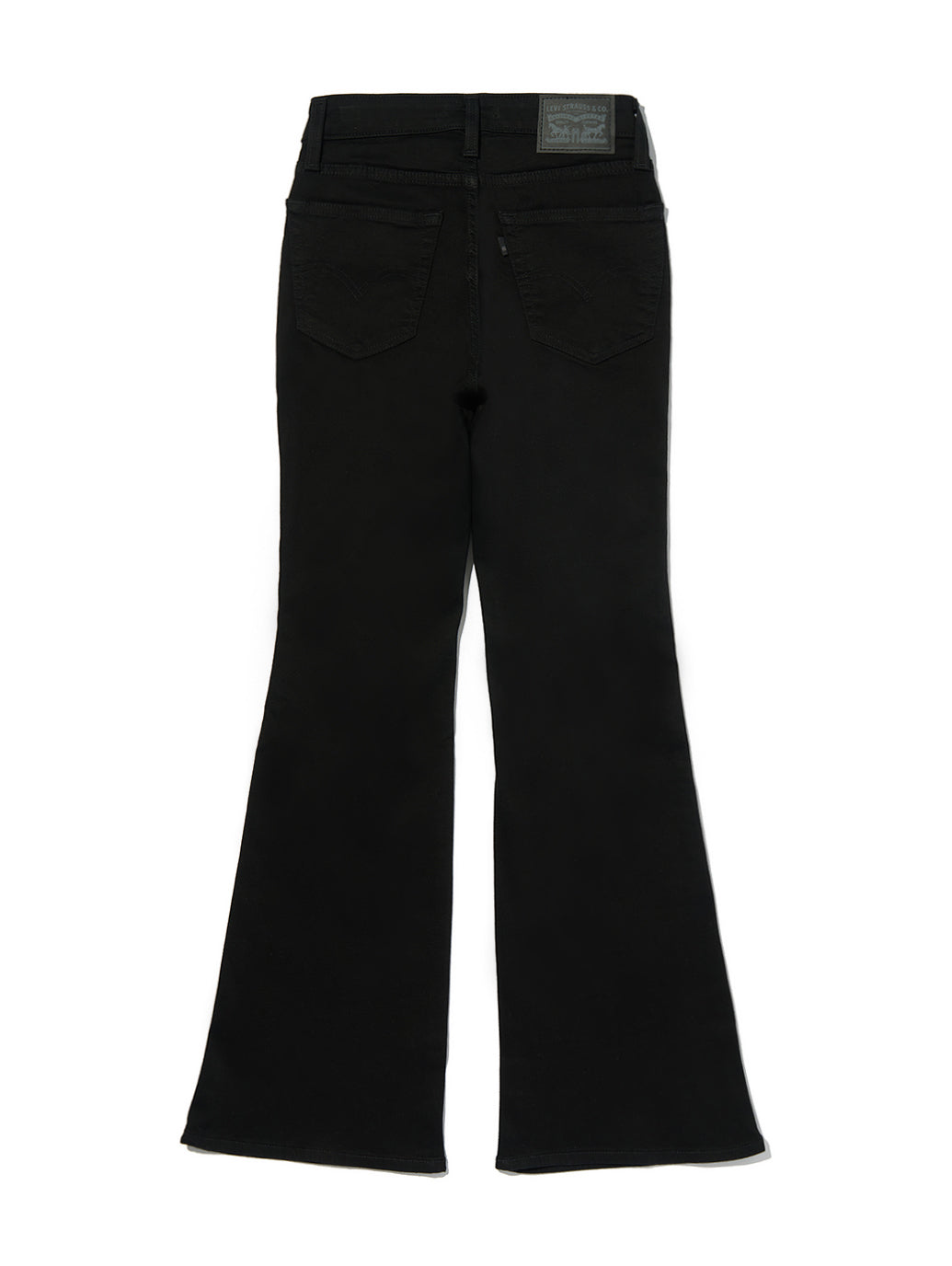 Levi's 726 Soft Black jeans back waist, pockets and Levi's patch details.
