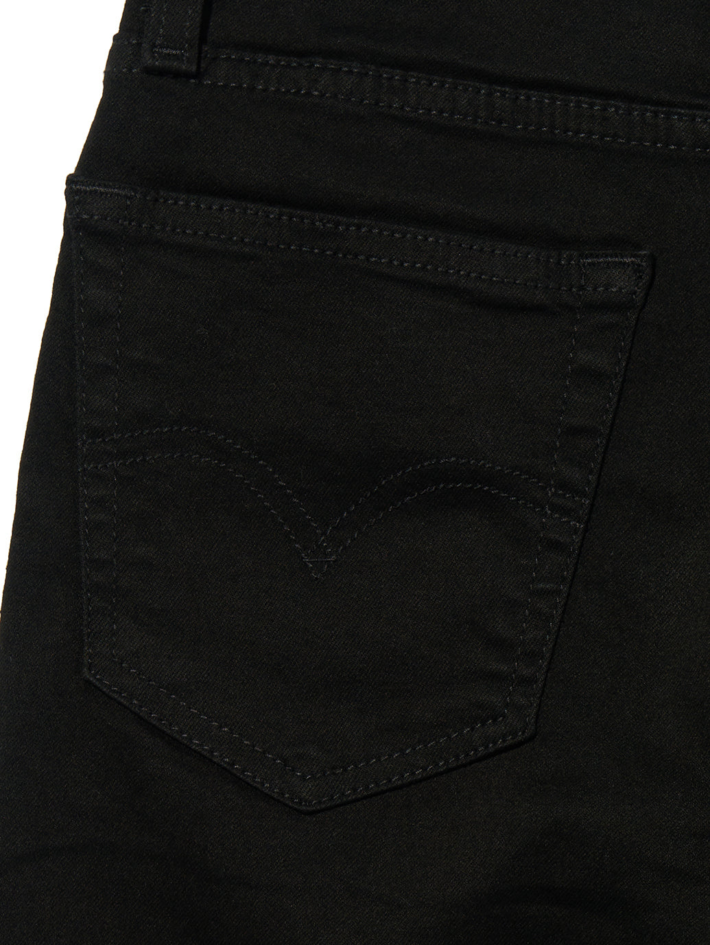 Levi's 726 Soft Black denim fabric and construction detail.