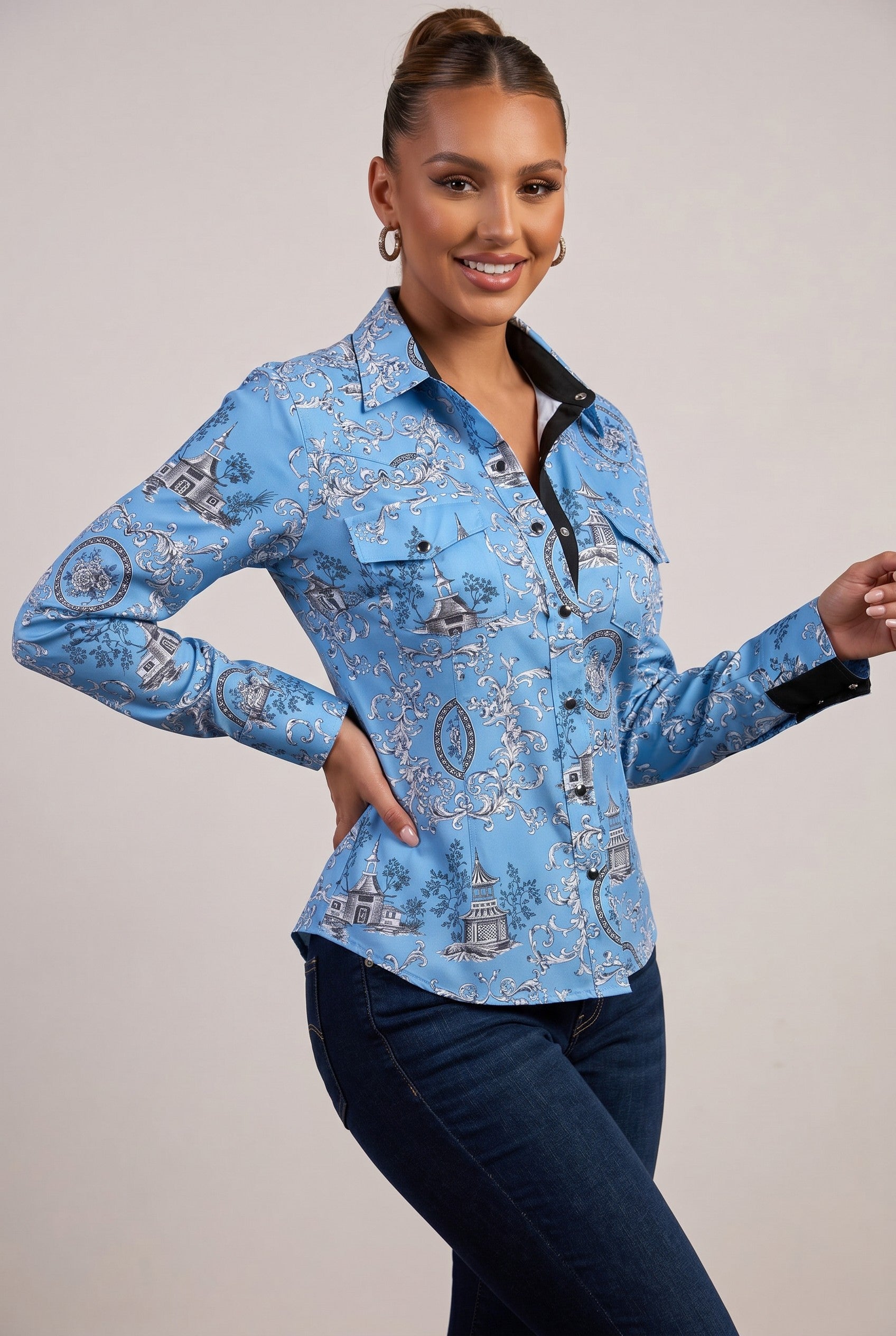 Toile Print Rodeo Western Shirt