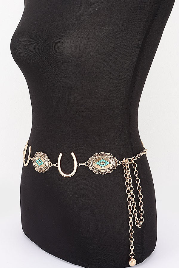 Horseshoe Concho Chain Belt product view 2