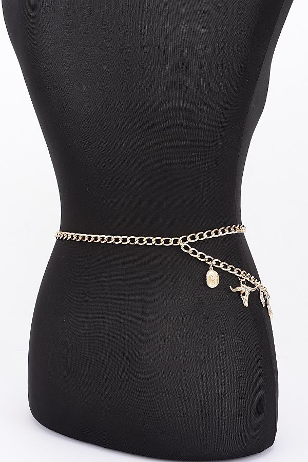 Western Multi Charm Layered Chain Belt product view 4