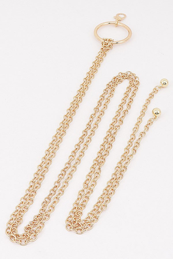 Circle Buckle Layered Chain Waist Belt product view 6