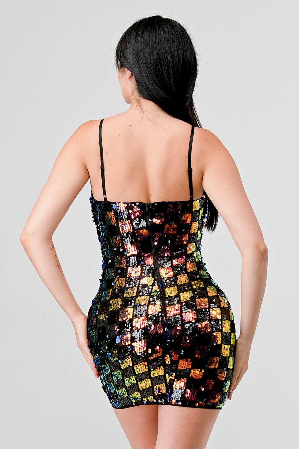 LUXE CHECK PATTERN SEQUINS - Vella Moda