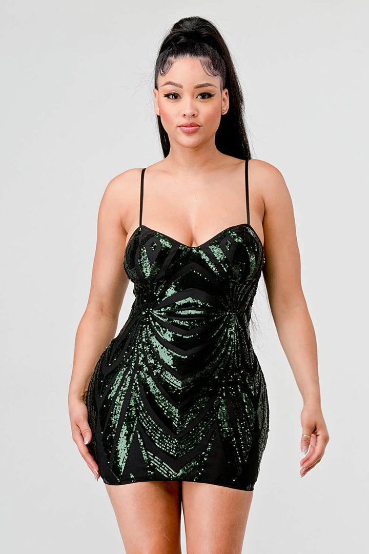 Privy Luxe Sequin Embellished Dress with shimmering sequins and elegant design, perfect for special occasions.