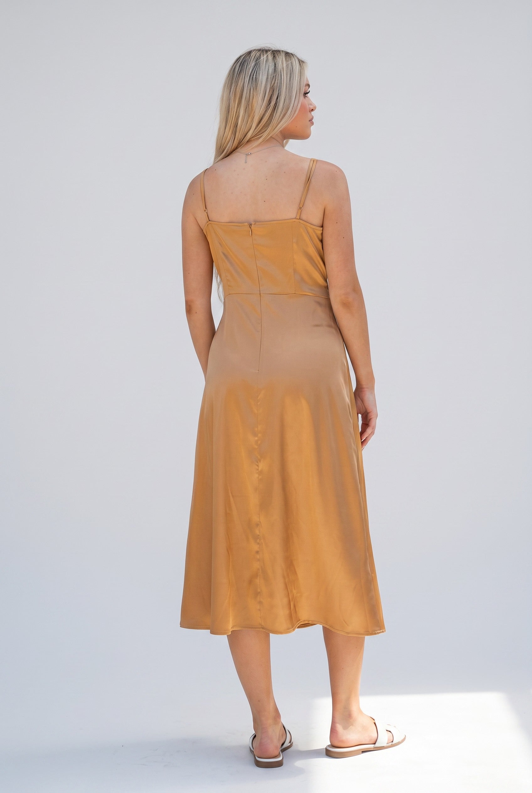 Aurélia Satin Cutout Midi Dress