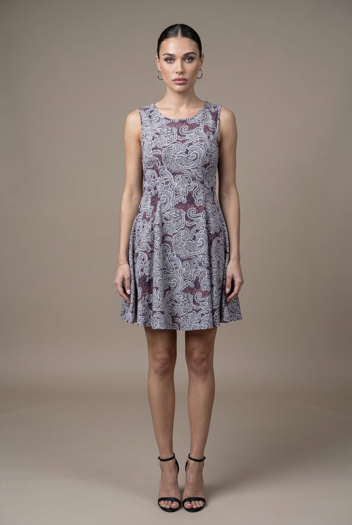 Valentina Paisley Fit & Flare Mini Dress