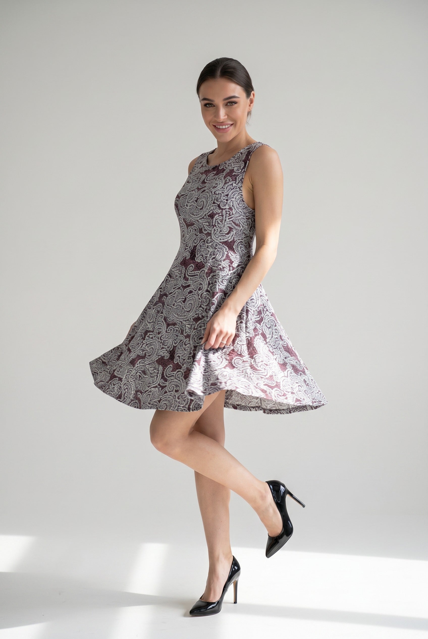 Valentina Paisley Fit & Flare Mini Dress
