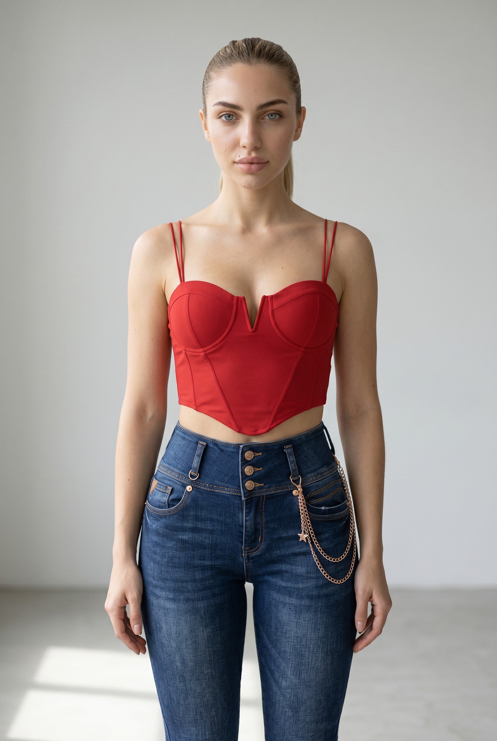 Sexy Couture High-Waist Push-Up Skinny Jeans – Faded Medium Wash