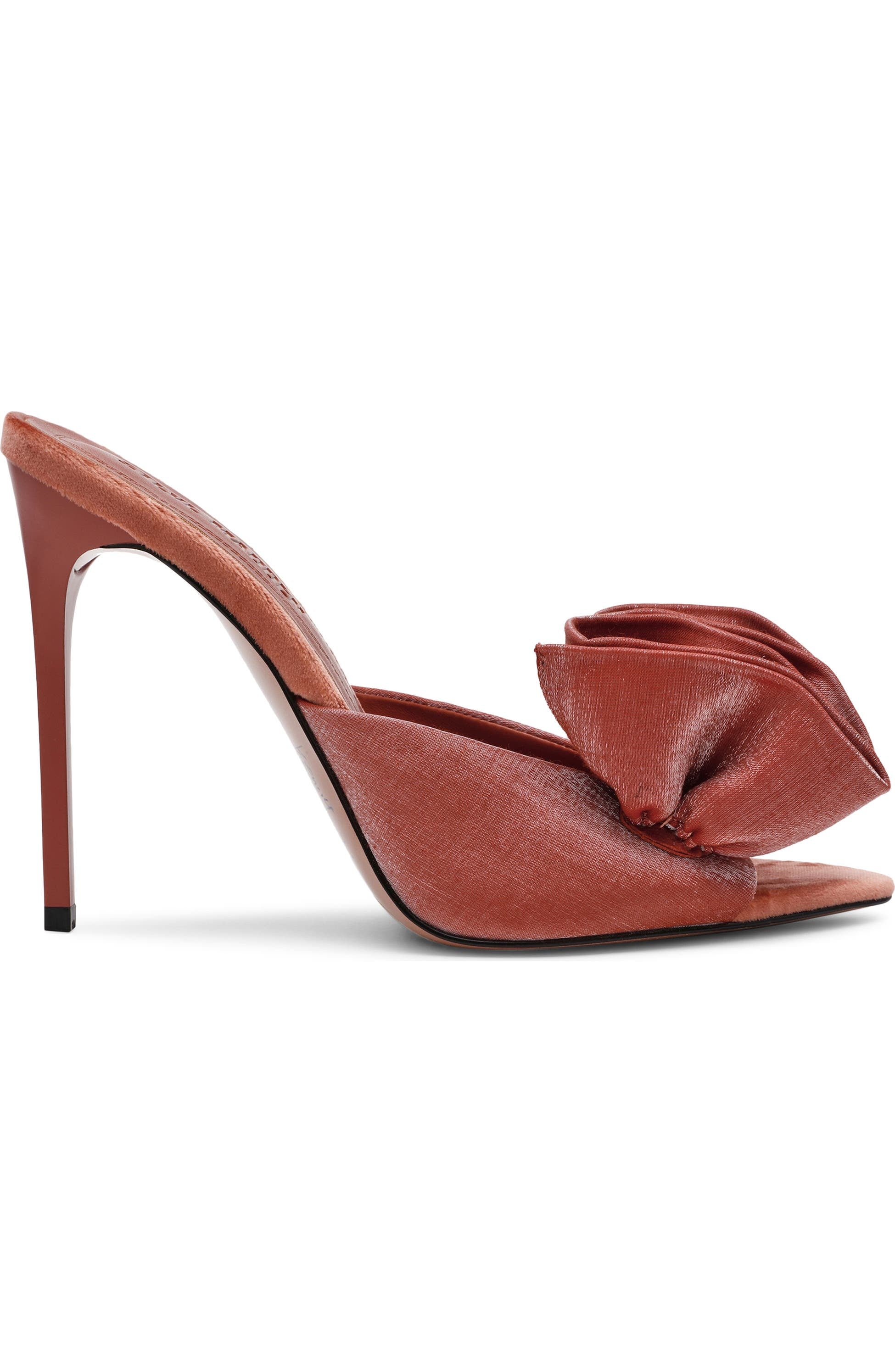Steve Madden Affinity satin ruffle slide sandals with a stylish ruffle detail and sleek slide design, perfect for summer wear.