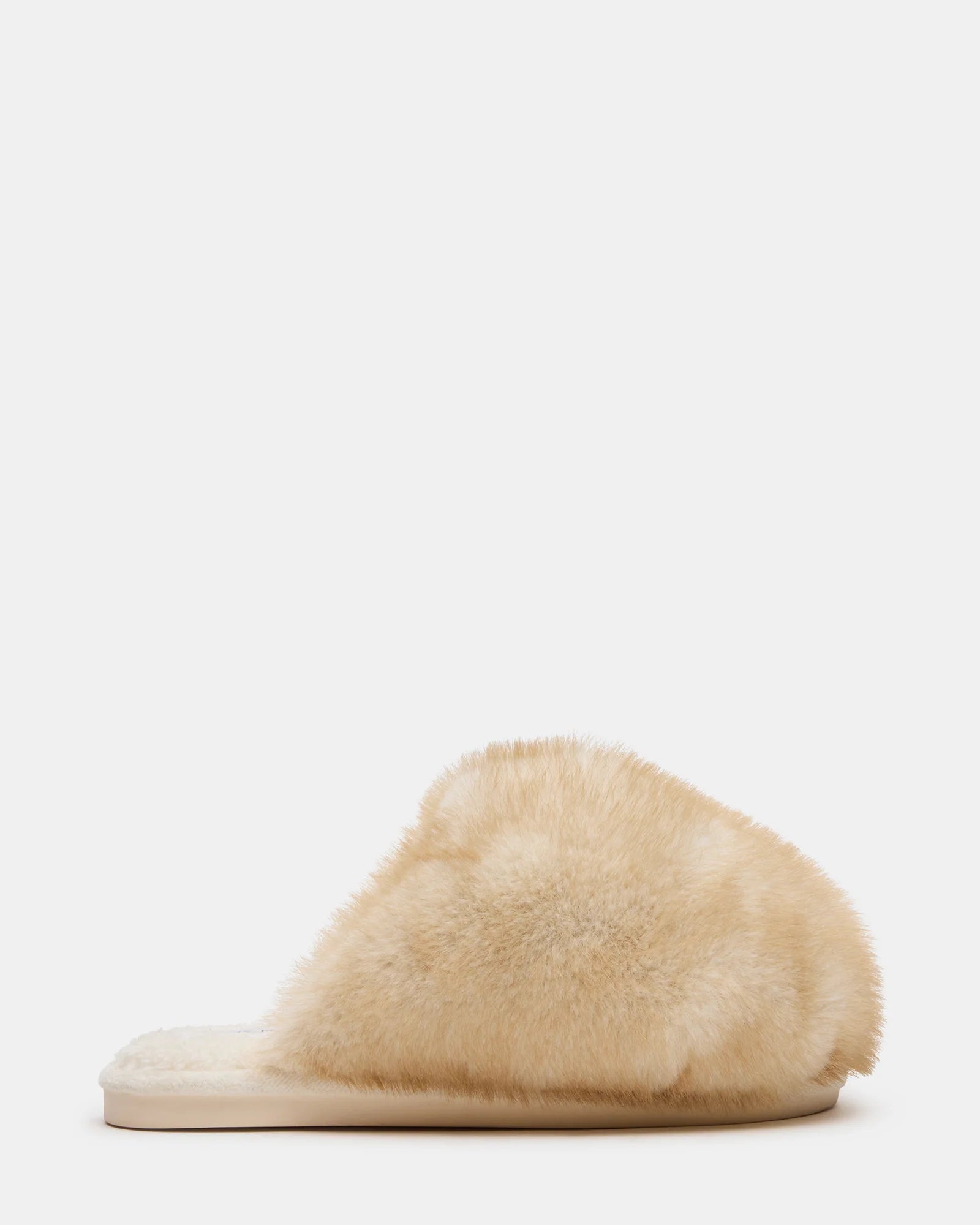 Poof Natural Faux Fur Slip-On Slippers - Steve Madden