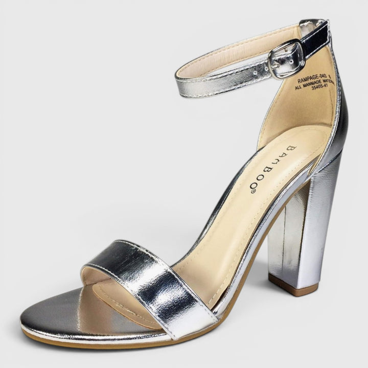 Lumière Metallic Ankle Strap Heel