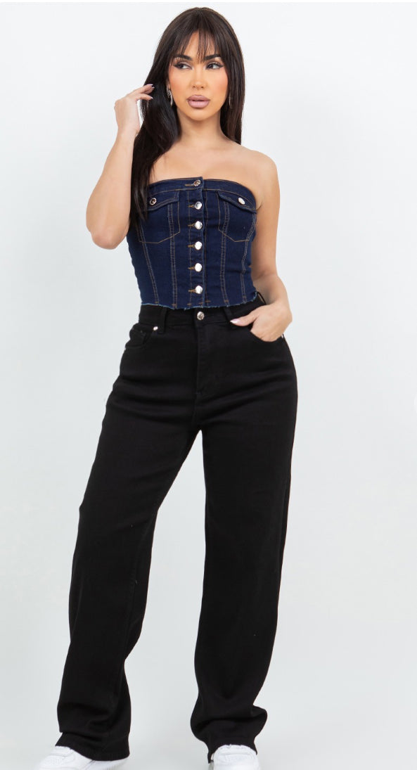 Denim Wide Leg Jeans