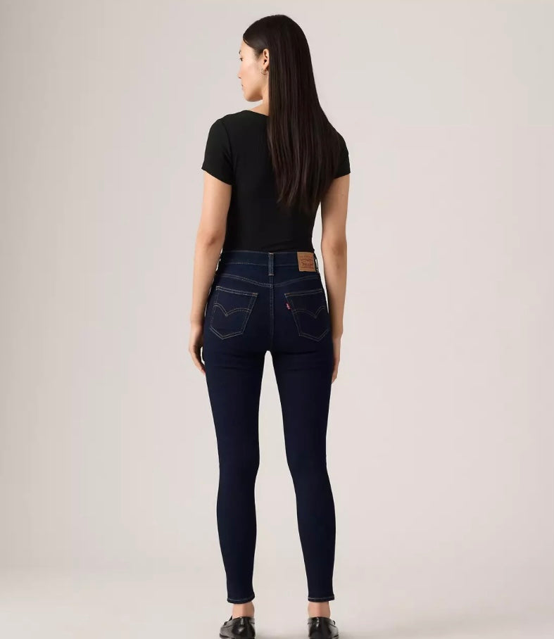 Bella Moda Latina 720 high rise super skinny women's jeans, dark denim with front and back pockets, close-up view of fit and style.