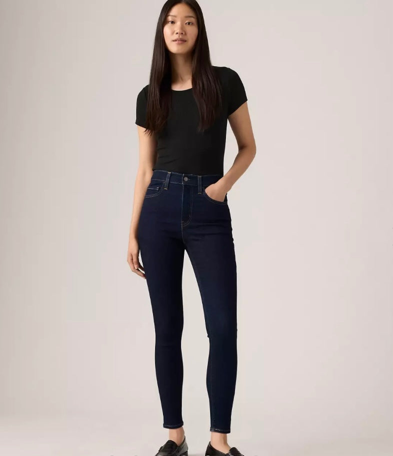 Bella Moda Latina 720 high rise super skinny women's jeans, dark denim with fitted style and high waist, full-length view.