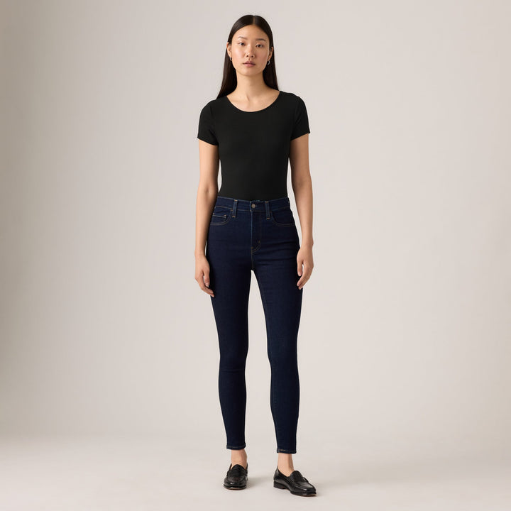 Bella Moda Latina 720 high rise super skinny women's jeans, dark denim with fitted style and high waist, full-length view.