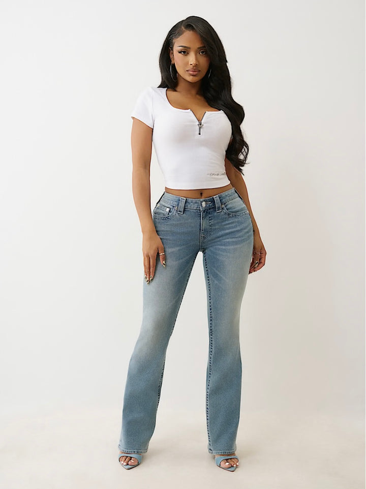 True Religion Becca Mid-Rise Bootcut Jeans – Light Wash