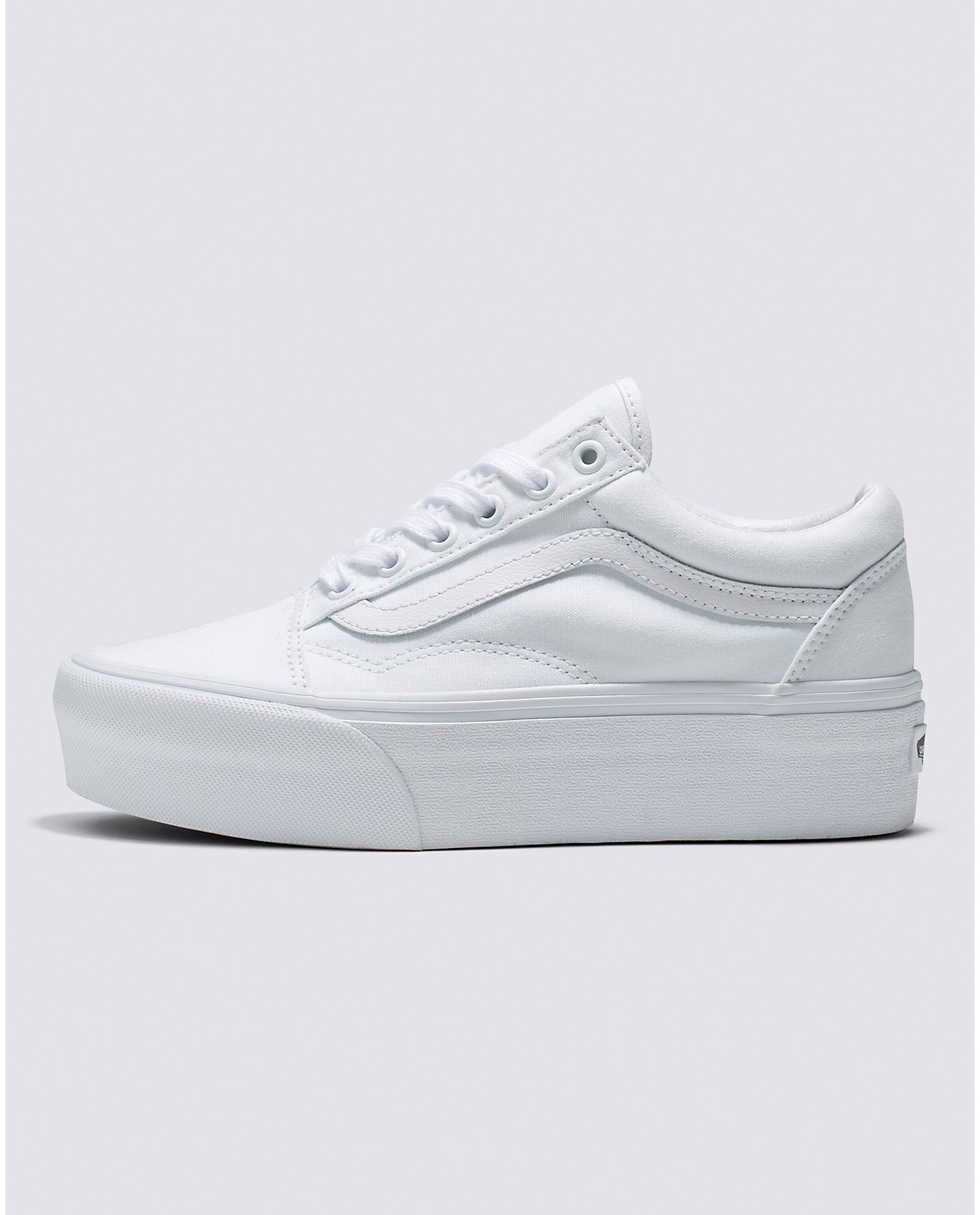 Bella Moda Latina Old Skool Stackform shoes featuring classic design and stacked sole, shown in a stylish close-up.